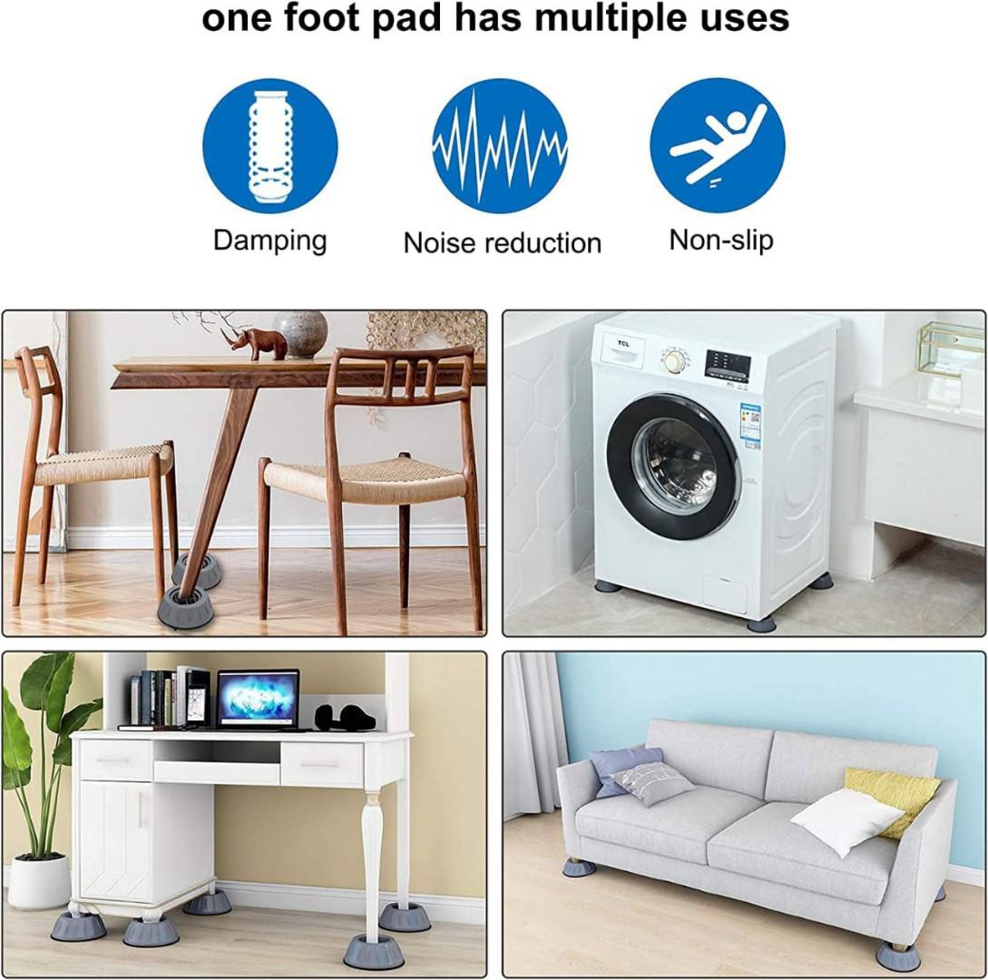 4PCS Anti Vibration Washing Machine Pads Washer Dryer Anti Vibration Shock Absorber Noise Cancelling Washer Support Pads with Suction Cup Fridge Washing Machine