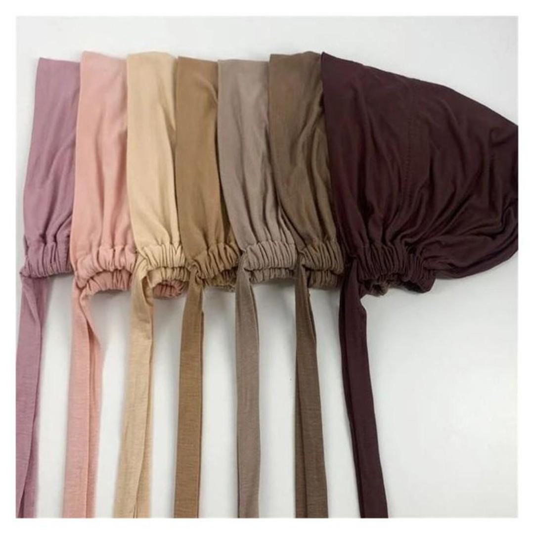 Under Hijab Head Cap Muslim Under Scarf Hijab Cap Solid Color Women Under Scarf Hat Hijab Cap Stretchy Sleeping Cap-1pc