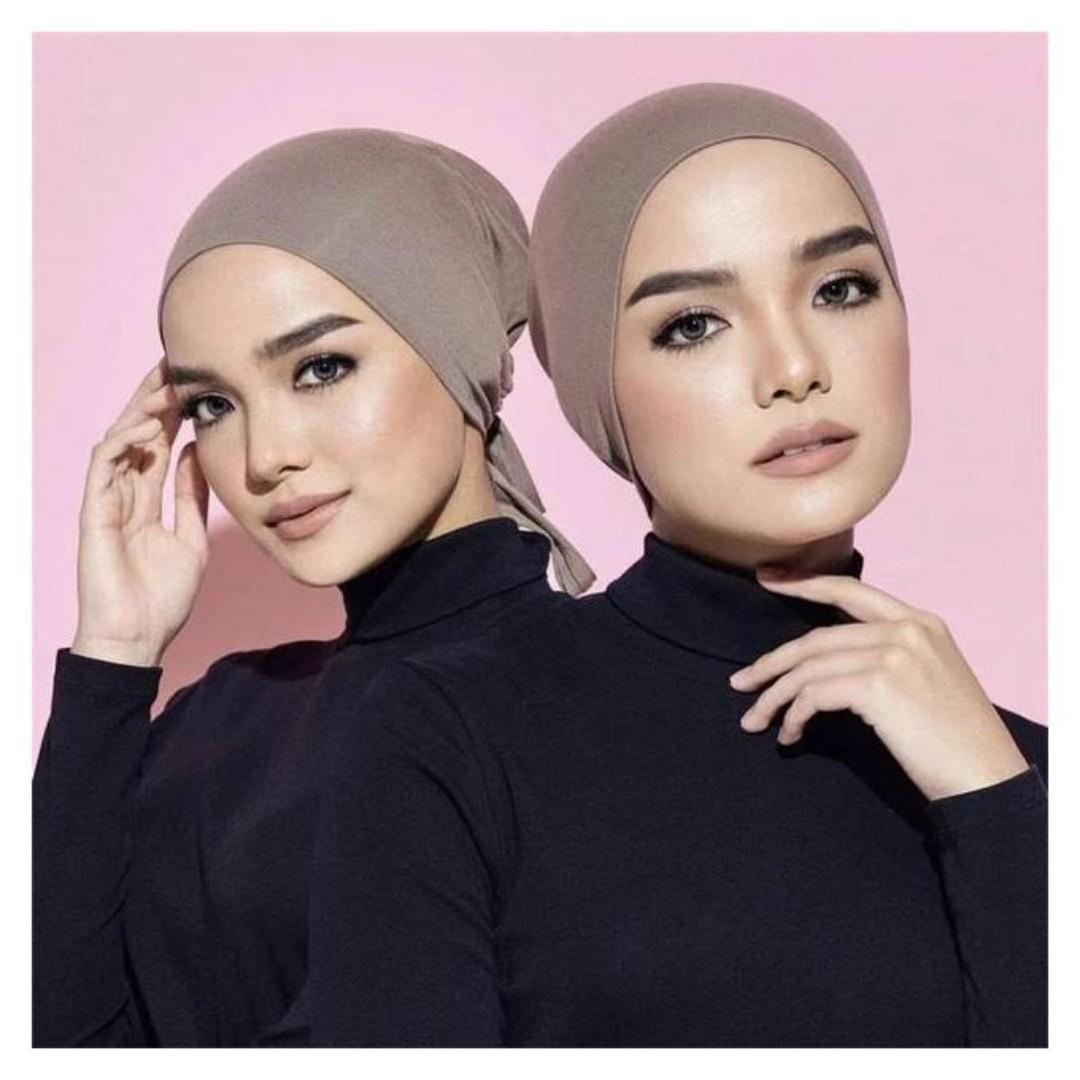 Under Hijab Head Cap Muslim Under Scarf Hijab Cap Solid Color Women Under Scarf Hat Hijab Cap Stretchy Sleeping Cap-1pc