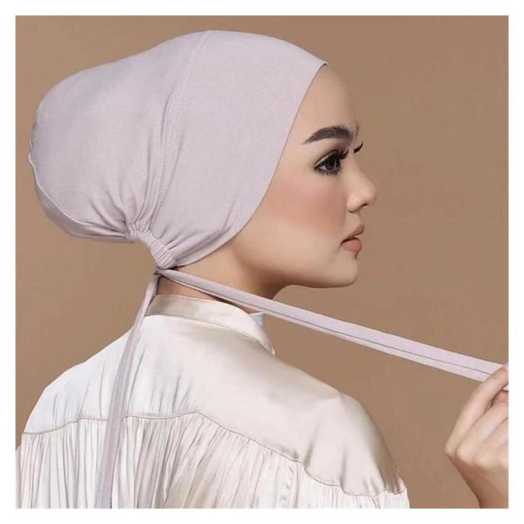 Under Hijab Head Cap Muslim Under Scarf Hijab Cap Solid Color Women Under Scarf Hat Hijab Cap Stretchy Sleeping Cap-1pc