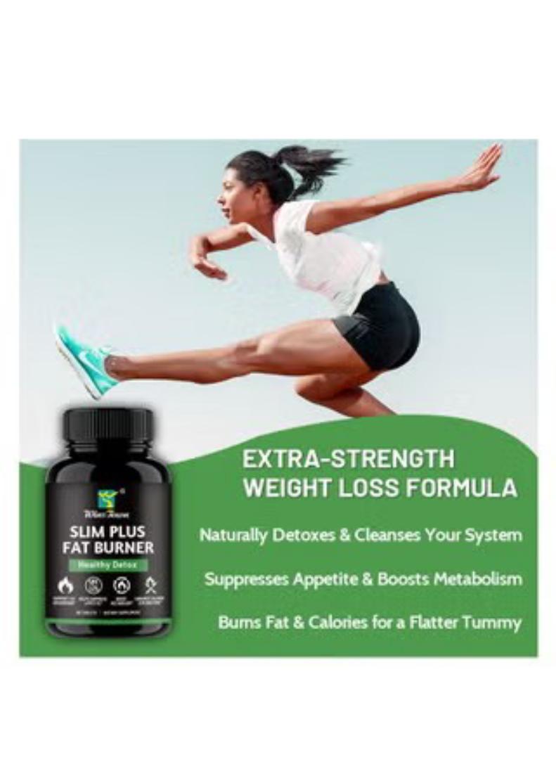 Slim Plus Fat Burner Health Detox Weight Support Formula for Men & Women 60 Tablets