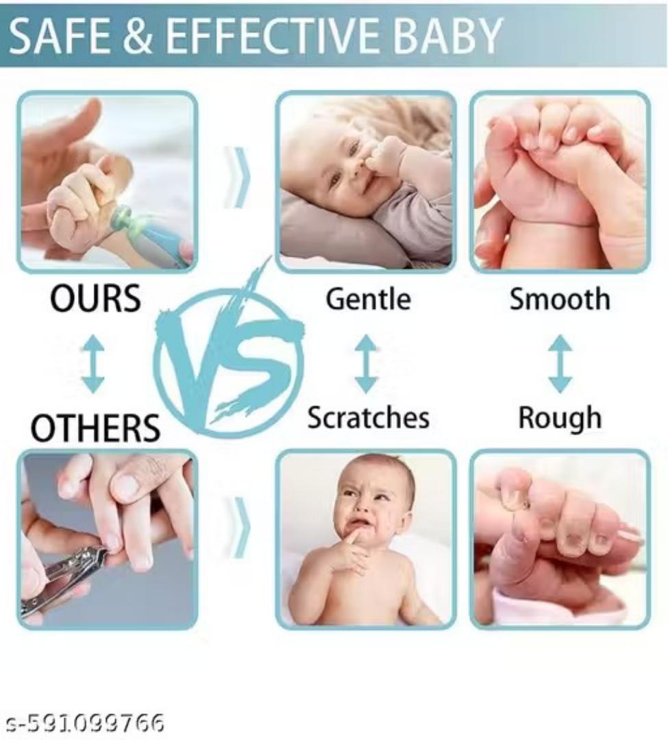 Baby Nail Trimmer Electric No Sharp Claws Hurt, Baby Nail File Kit Manicure Set,6 In 1 Safety Cutter Trimmer Clipper For Toes And Fingers