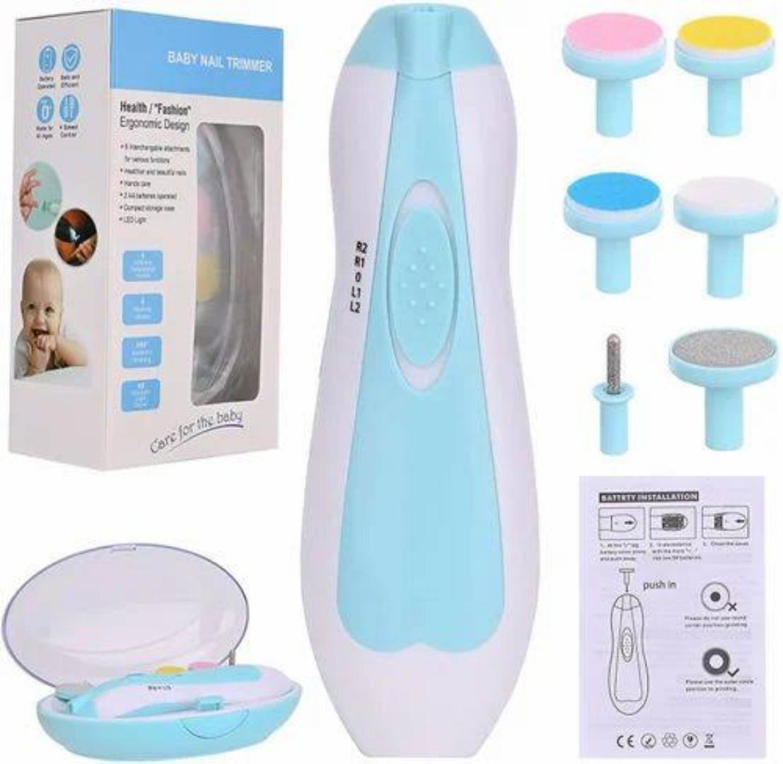 Baby Nail Trimmer Electric No Sharp Claws Hurt, Baby Nail File Kit Manicure Set,6 In 1 Safety Cutter Trimmer Clipper For Toes And Fingers