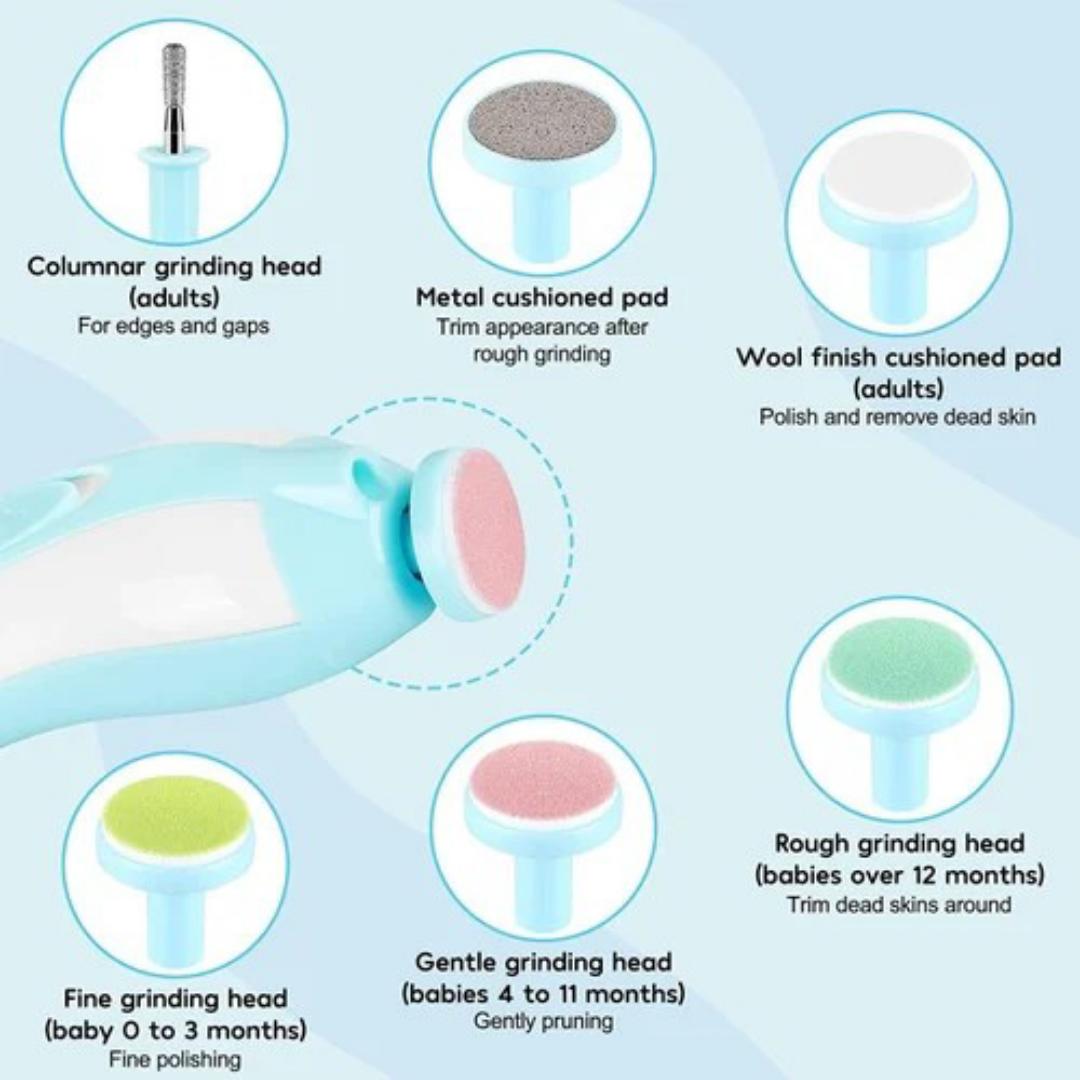 Baby Nail Trimmer Electric No Sharp Claws Hurt, Baby Nail File Kit Manicure Set,6 In 1 Safety Cutter Trimmer Clipper For Toes And Fingers