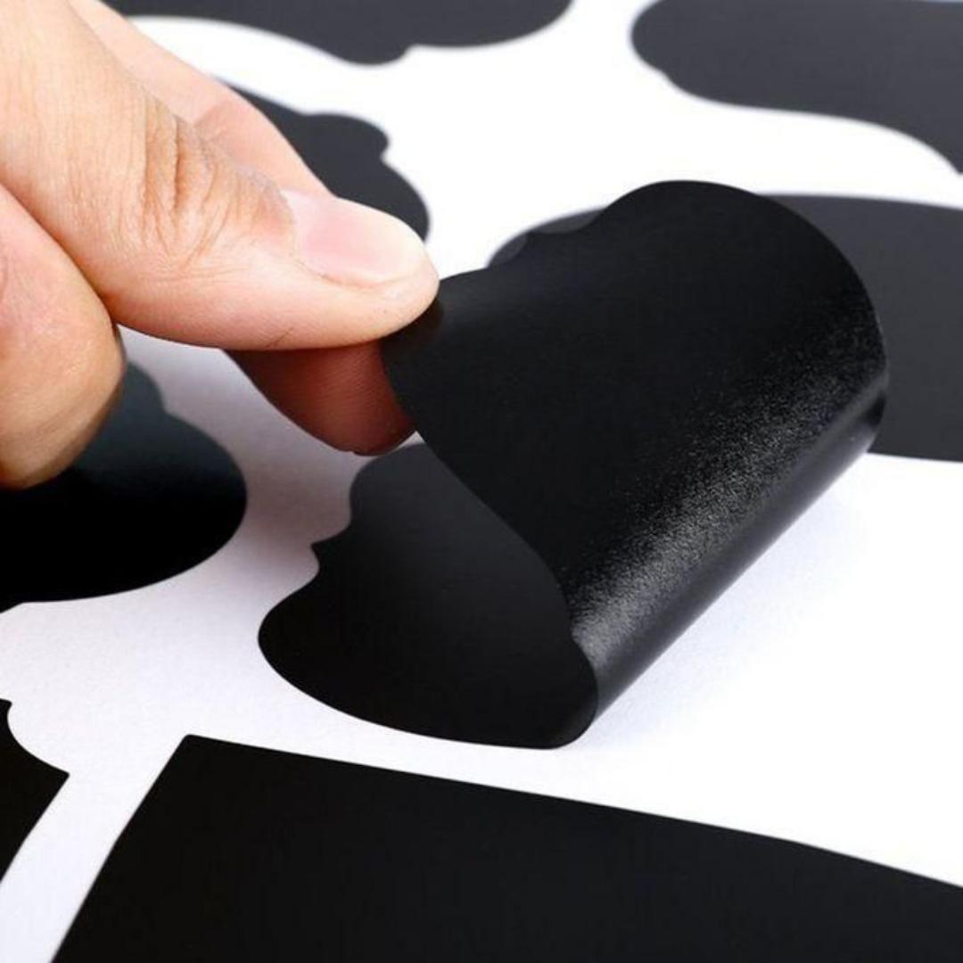 Self Adhesive Labels, Blackboard Stickers, Whiteboard Stickers, Waterproof Adhesive Labels, Reusable Jar Labels, for Home and Office Decoration 80pcs

-Plus 1pen