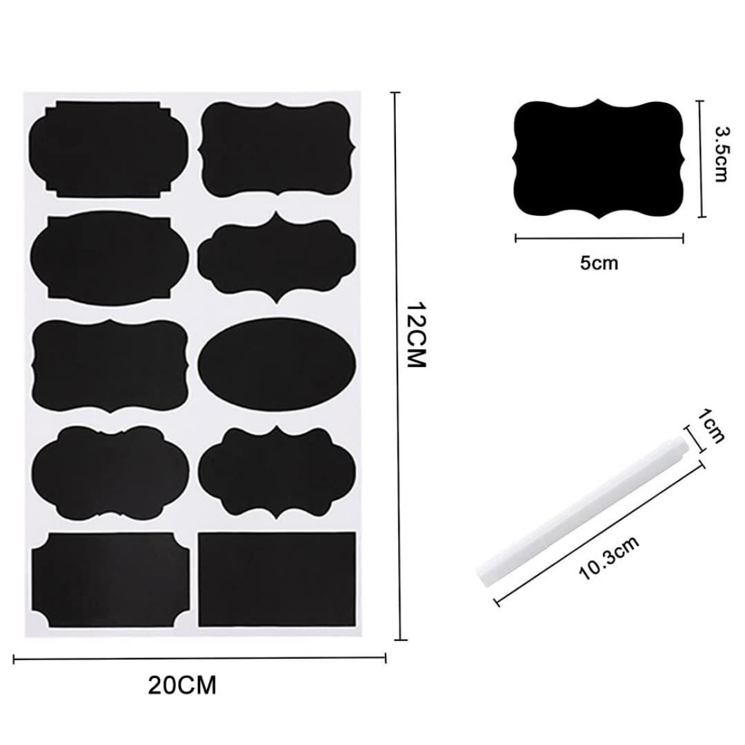 Self Adhesive Labels, Blackboard Stickers, Whiteboard Stickers, Waterproof Adhesive Labels, Reusable Jar Labels, for Home and Office Decoration 80pcs

-Plus 1pen