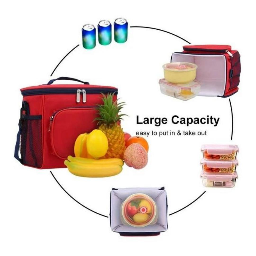 Insulated Lunch Box Cooler Bag for Women Kids Adult, Collapsible Leakproof Lunch Bag with Adjustable Shoulder Strap for Work School Picnic Beach-1pc