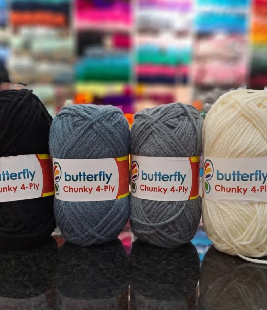 Butterfly Chunky Yarn 5PCS 100% Acrylic 100g