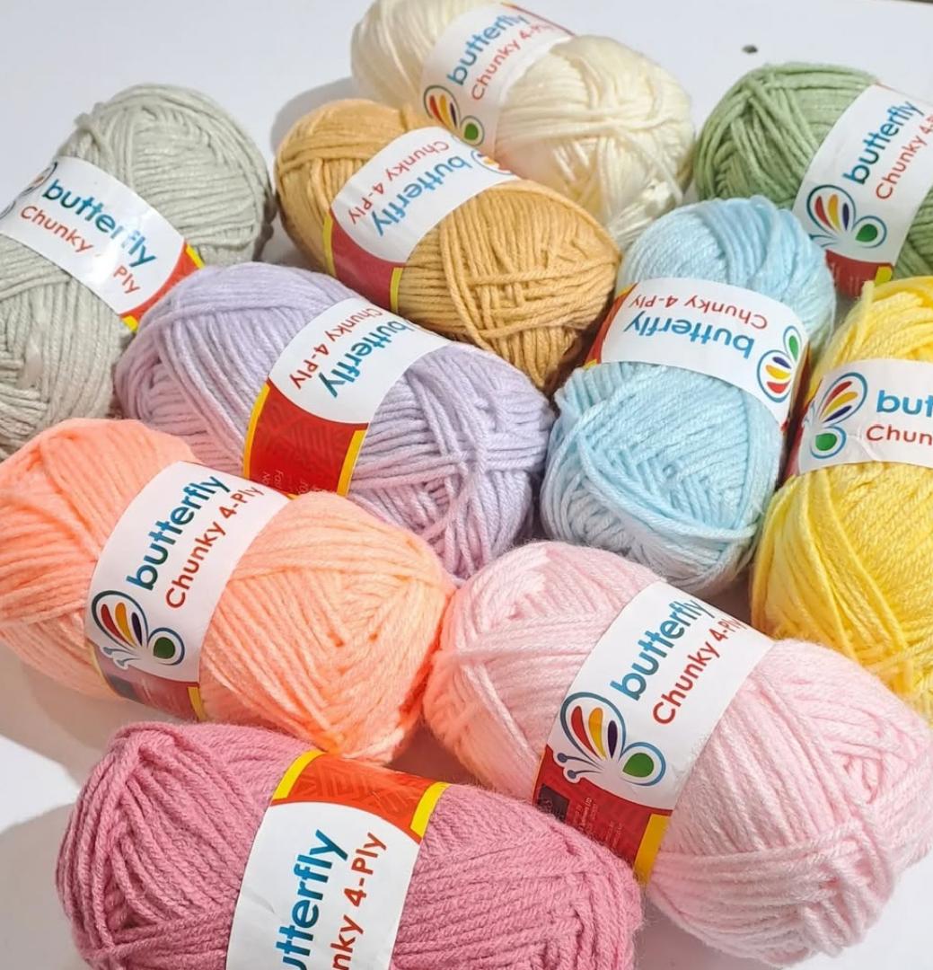 Butterfly Chunky Yarn 5PCS 100% Acrylic 100g