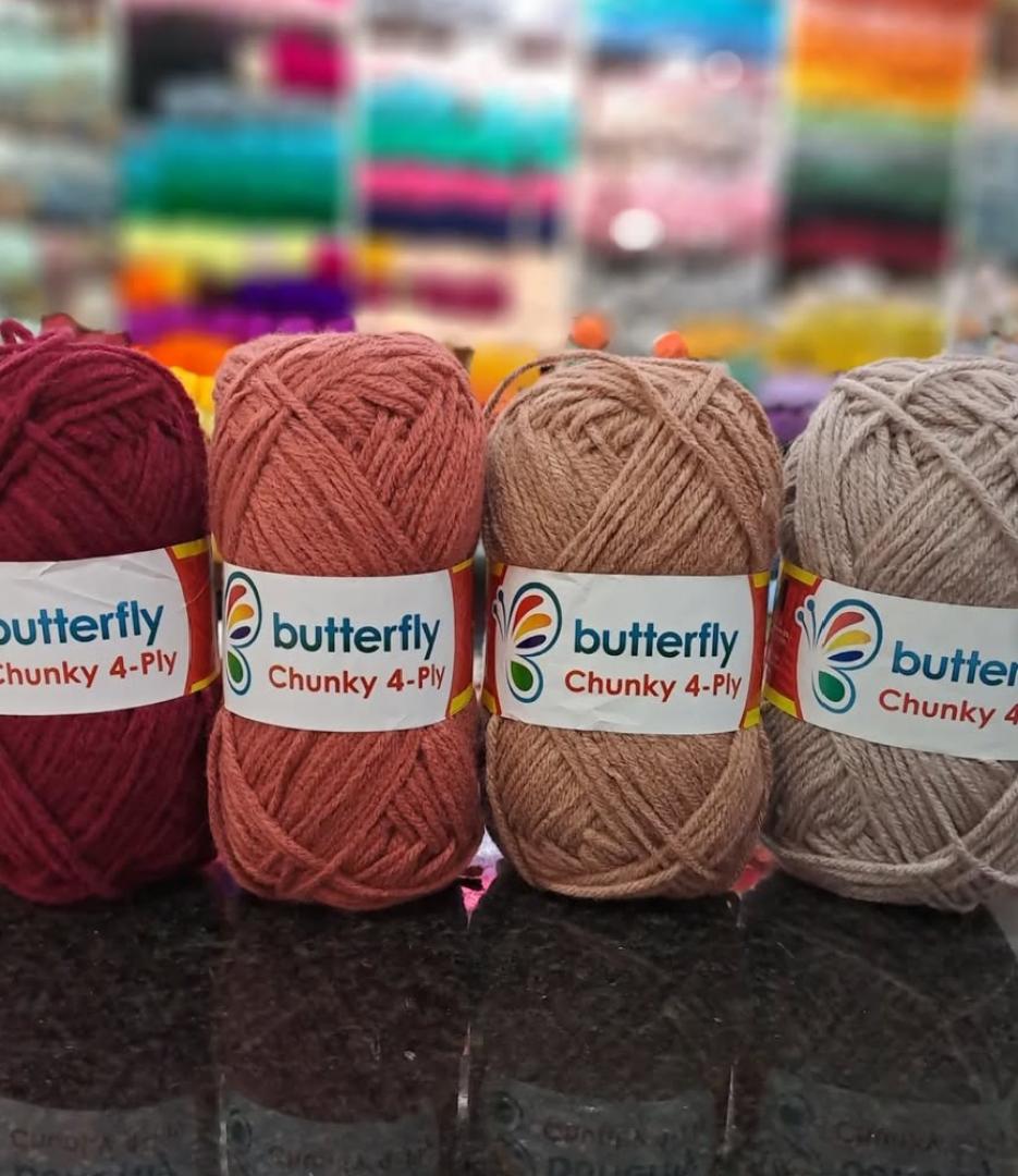 Butterfly Chunky Yarn 5PCS 100% Acrylic 100g