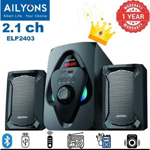 AILYONS ELP2403K 2.1CH Multi Media Speaker System Woofer-18000W PMPO (1YR WRTY