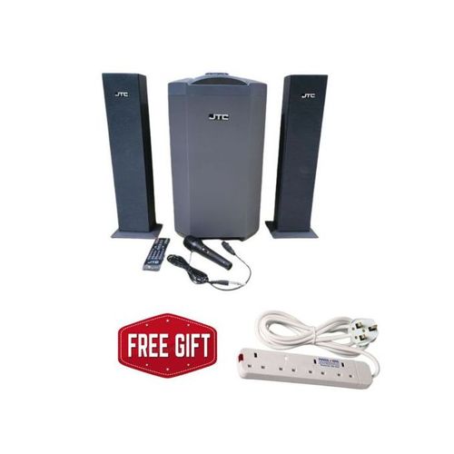 JTC j-801 Pro 2.1CH X-Bass Home Theatre System with Remote Control Bluetooth Woofer Speaker System One Year Warranty Black 12000w PMPO + FREE 4 WAY EXTENSION