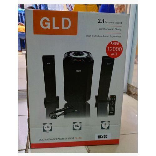 Gld 2.1 Sound Speaker System 12000W GL-004 Home Theatre System with Remote Control Bluetooth Woofer Speaker System One Year Warranty Black 12000w PMPO + FREE 4 WAY EXTENSION