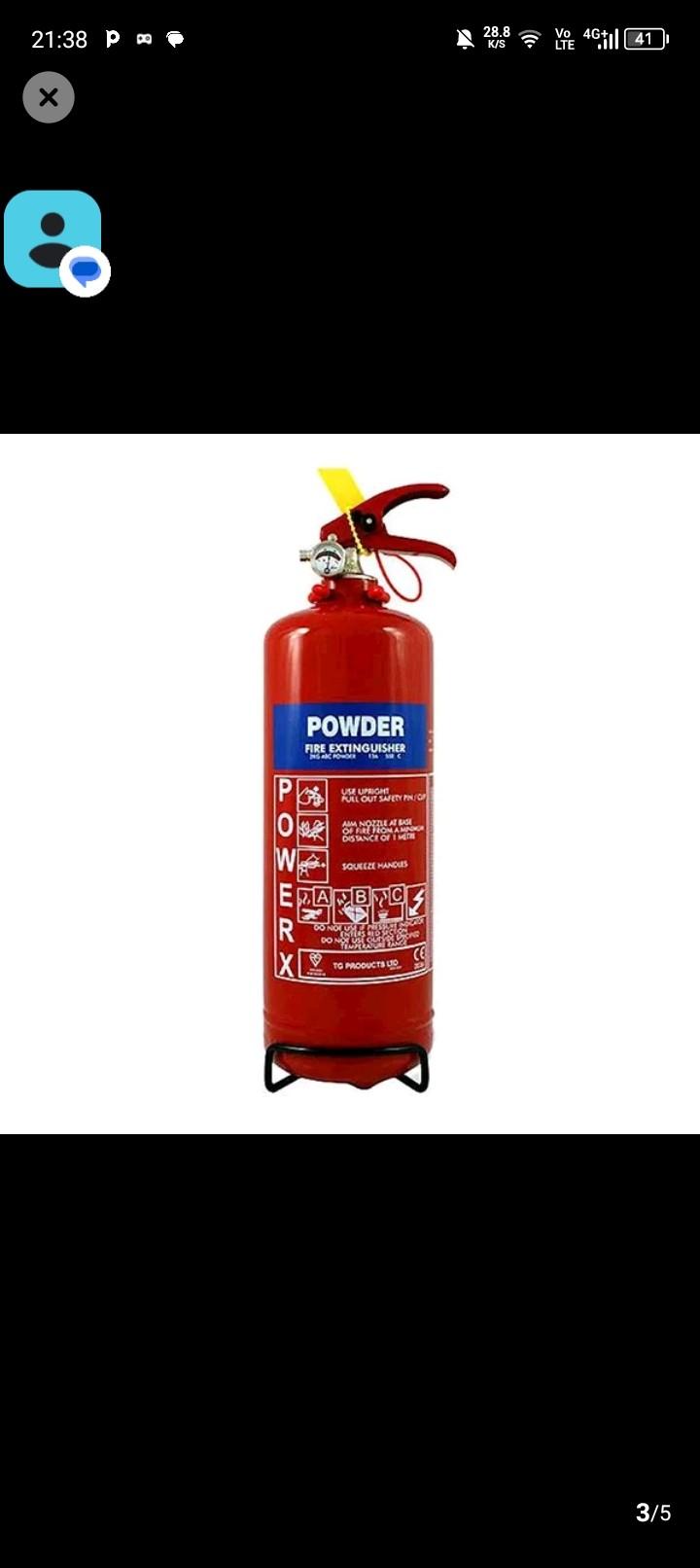 FIRE EXTINGUISHER POWDERED For class Abc and electrical fires