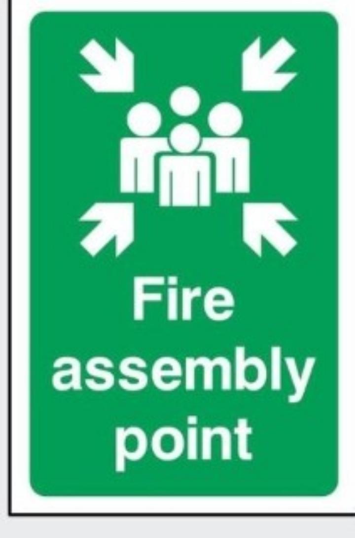 Fire Assembly point signage for class ABC