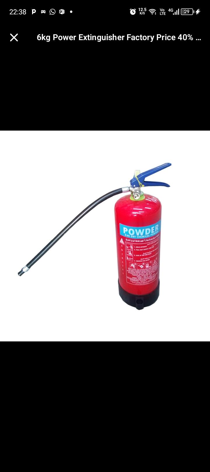 6kg powder fire extinguisher for class ABC and electrical fires
