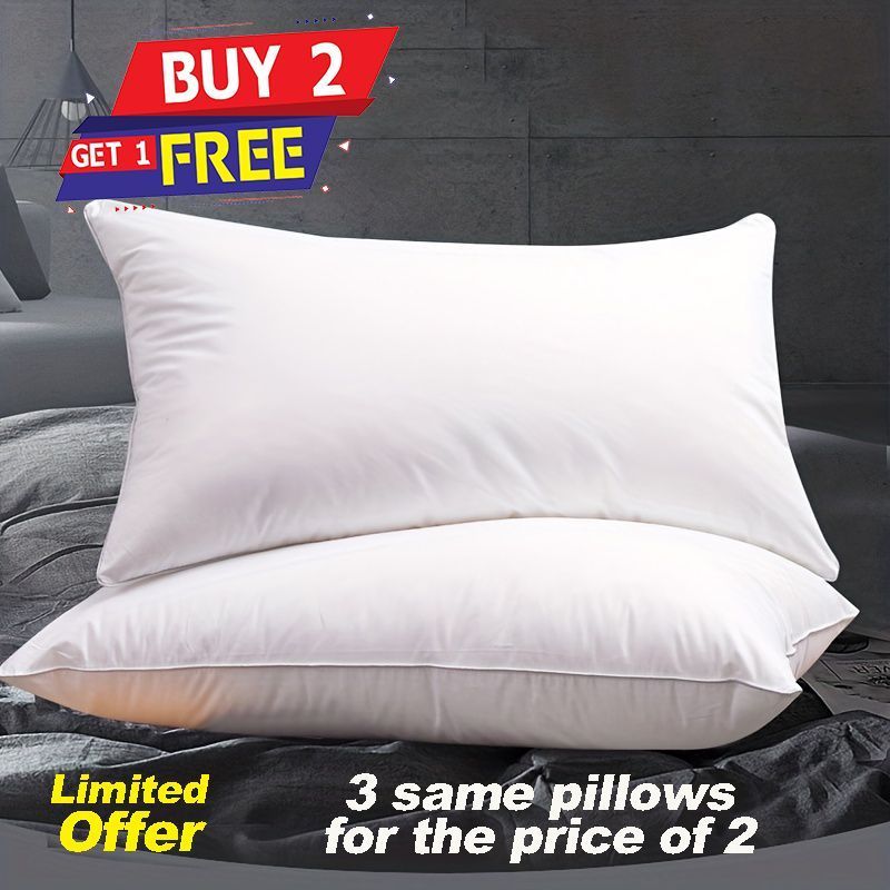 【Buy 2 Get 1 FREE】2pcs/set Branded Pillows Fluffy Bed Pillow Inserts Bedding Accessories 600GSM