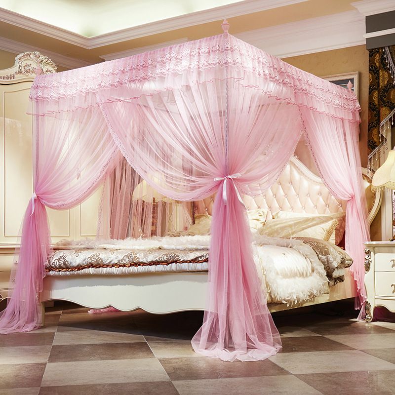 【Special Offer】4 Colors 4 Stands Mosquito Net Mosquito Repellent Tent Bedding Accessories Canopy Bed Curtain Full Bed Princess Bedroom