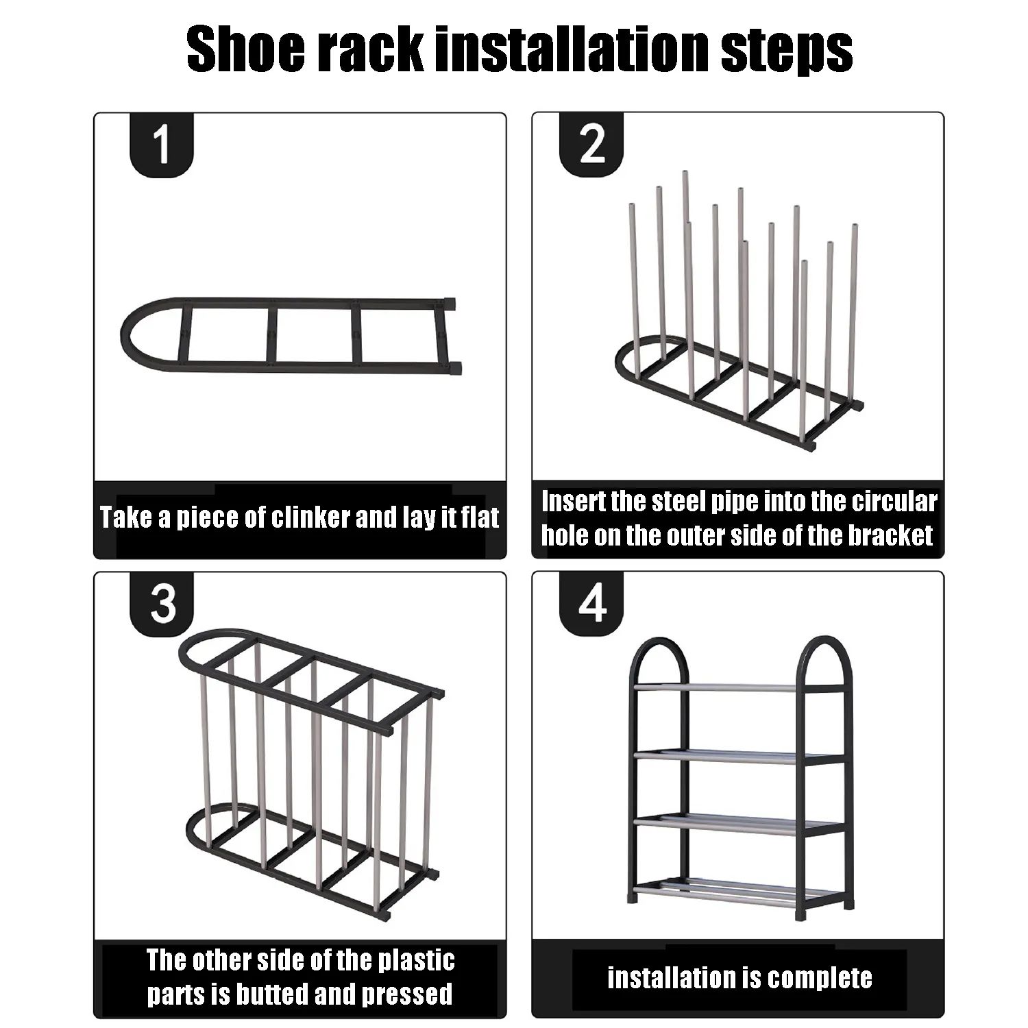 Simple Shoe Rack 5 Layers Metal Shoe Shelf Footwear Amazing Shoerack Living Room Furniture Space Saving 5-Tier Shoes Organizer Stand Holder
