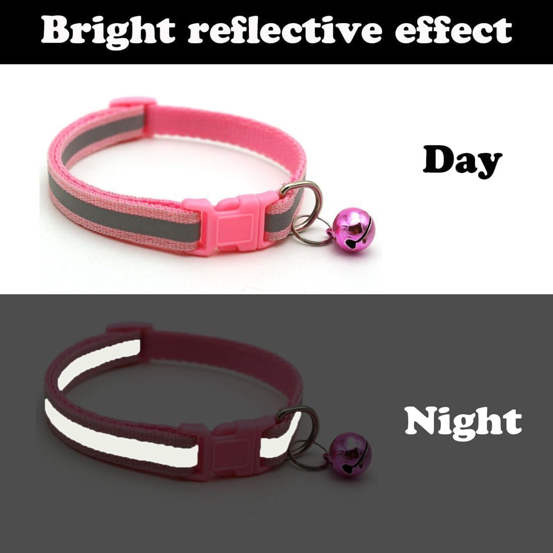 【Promotion】Cat Collar with Bell, 2-Pack Basic & Reflective XS Dog Cat Collar with Bells for XXS Xs Small Pet Dogs Boy Tiny Kitten Girls Animal,Neck 7-12 Inch