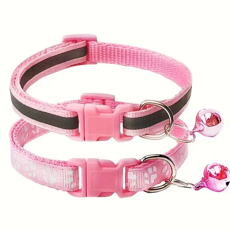 【Promotion】Cat Collar with Bell, 2-Pack Basic & Reflective XS Dog Cat Collar with Bells for XXS Xs Small Pet Dogs Boy Tiny Kitten Girls Animal,Neck 7-12 Inch