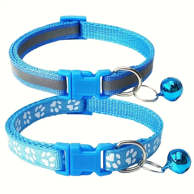 【Promotion】Cat Collar with Bell, 2-Pack Basic & Reflective XS Dog Cat Collar with Bells for XXS Xs Small Pet Dogs Boy Tiny Kitten Girls Animal,Neck 7-12 Inch