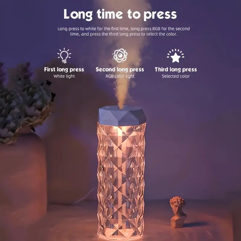 【Promotion】USB Night Light And Table Lamp, 1000ml Large Capacity Humidifier, Aromatherapy Humidifier For Home, Office, Bedroom, Classroom, Ideal For Party Party, Gift Giving And Interior Decoration