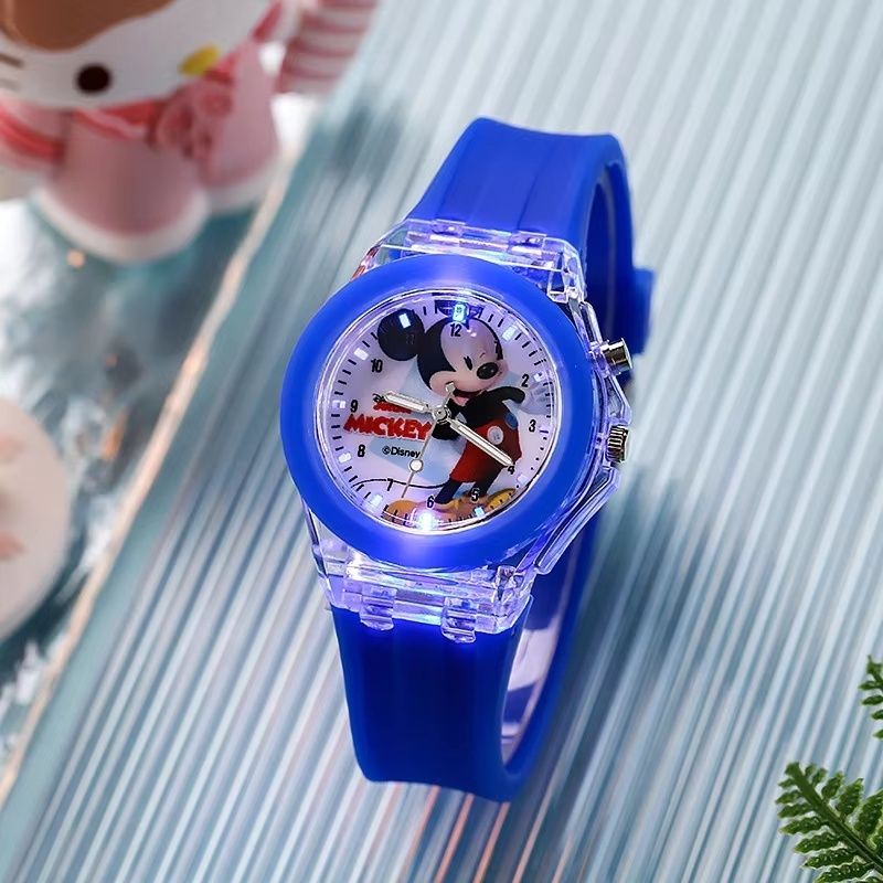 【Promotion】Disney Stitch Minnie Silicone Watch With Flash Light, Simple and Versatile, Perfect Birthday Gift