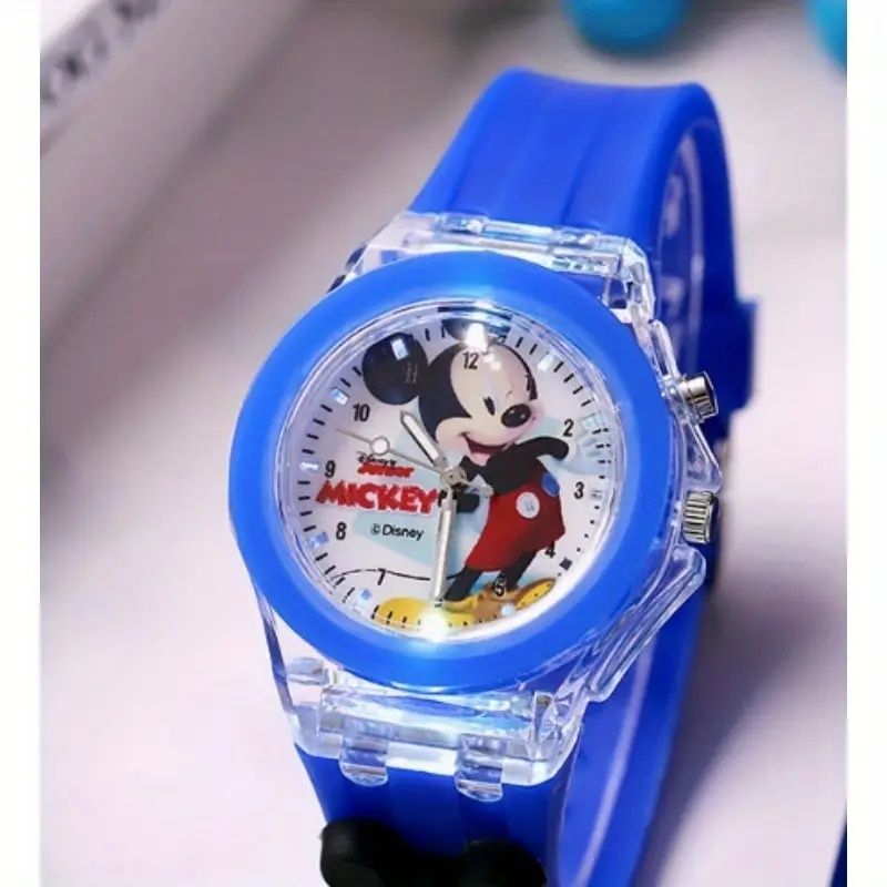 【Promotion】Disney Stitch Minnie Silicone Watch With Flash Light, Simple and Versatile, Perfect Birthday Gift