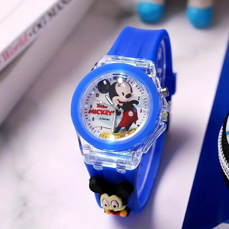 【Promotion】Disney Stitch Minnie Silicone Watch With Flash Light, Simple and Versatile, Perfect Birthday Gift