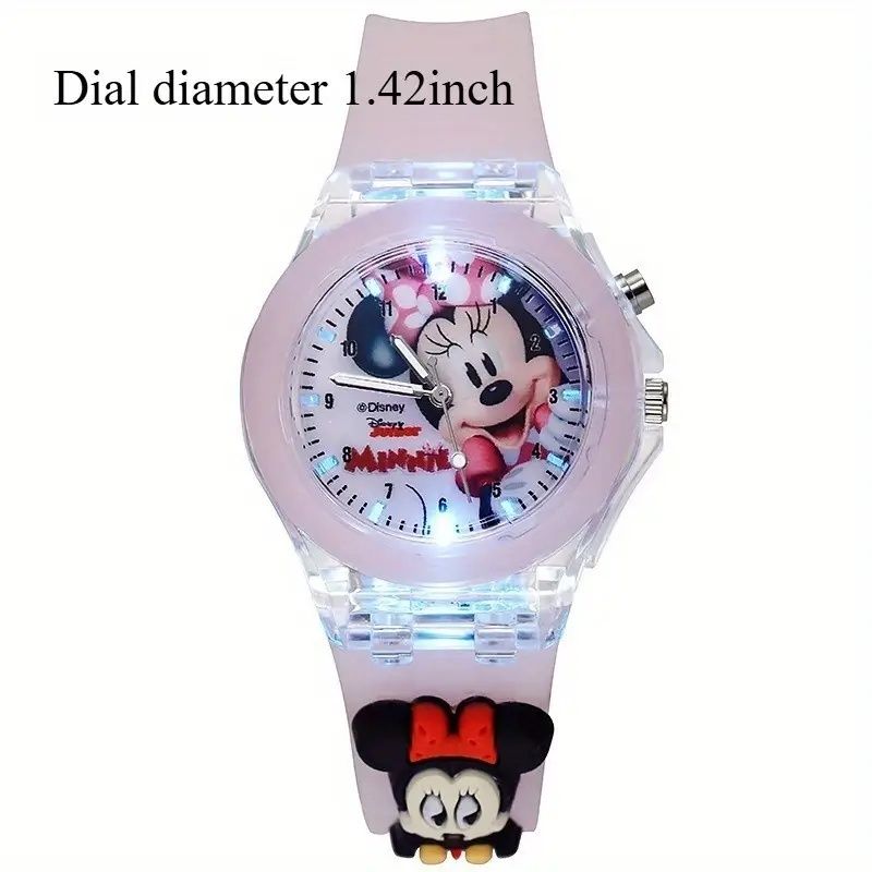 【Promotion】Disney Stitch Minnie Silicone Watch With Flash Light, Simple and Versatile, Perfect Birthday Gift