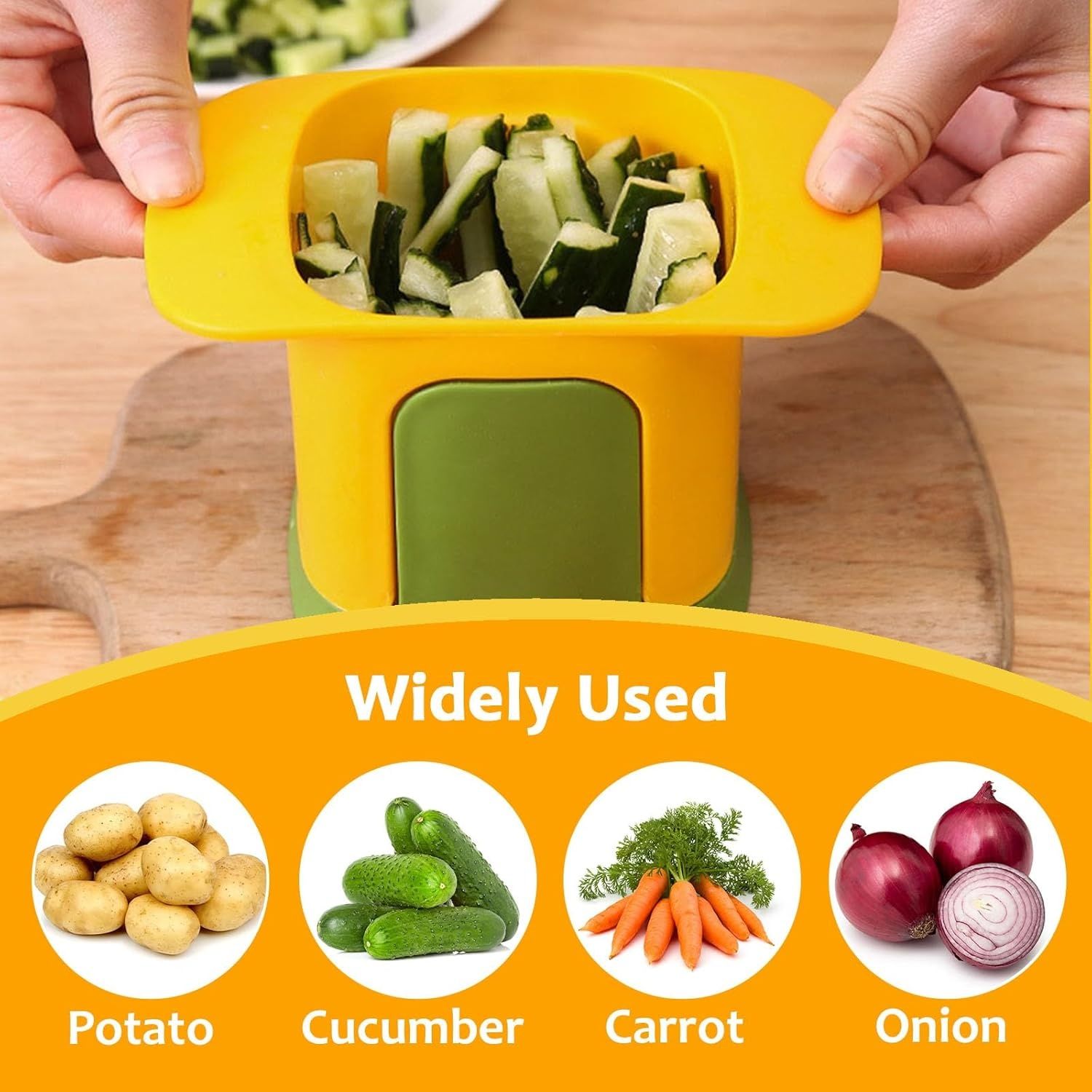 【Promotion】Vegetable Chopper,2 in 1 Hand Chopper For Vegetables Dicing & Slitting,Multifunctional Artifact Chopper, Portable Stainless Steel Mandoline Slicer, for vegatable, potato,fruits,15x9.4x9.9cm