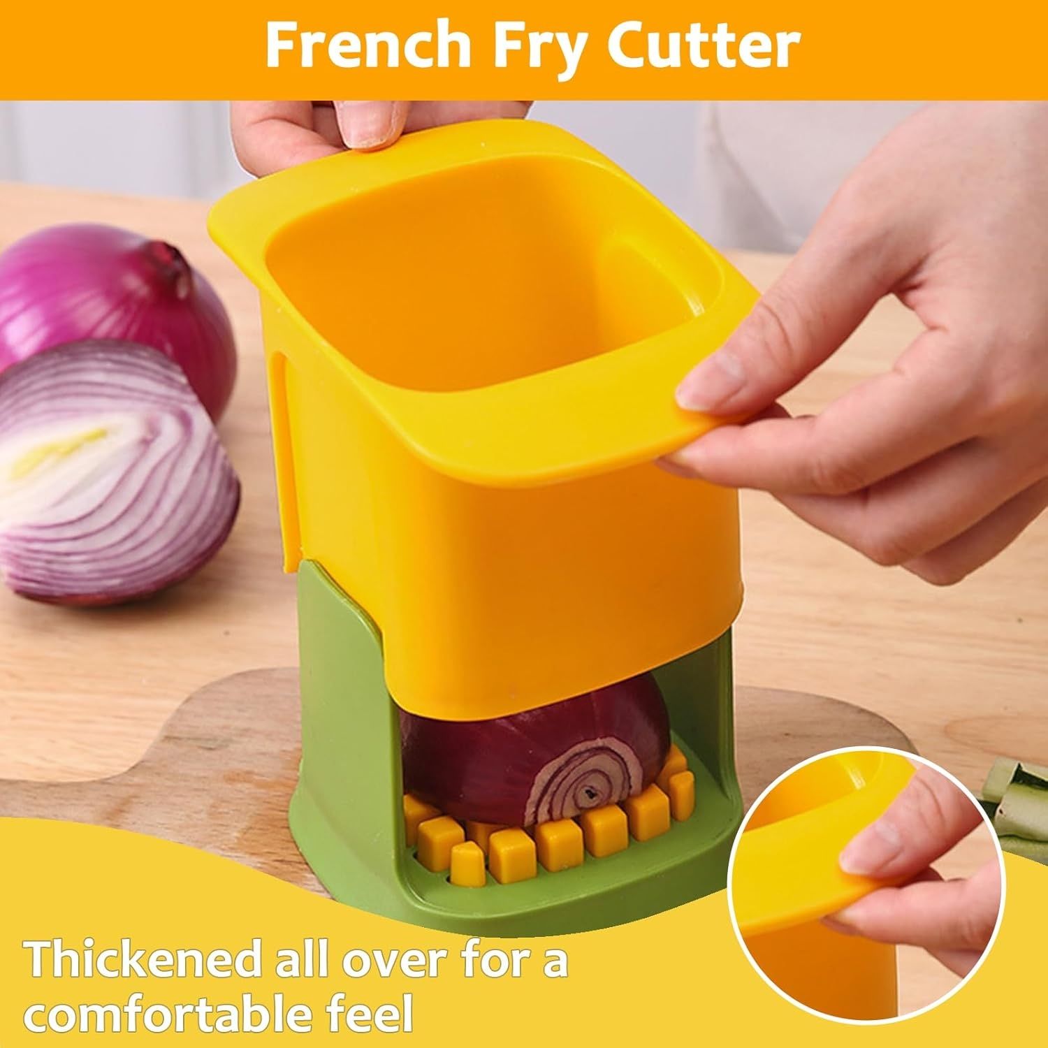 【Promotion】Vegetable Chopper,2 in 1 Hand Chopper For Vegetables Dicing & Slitting,Multifunctional Artifact Chopper, Portable Stainless Steel Mandoline Slicer, for vegatable, potato,fruits,15x9.4x9.9cm