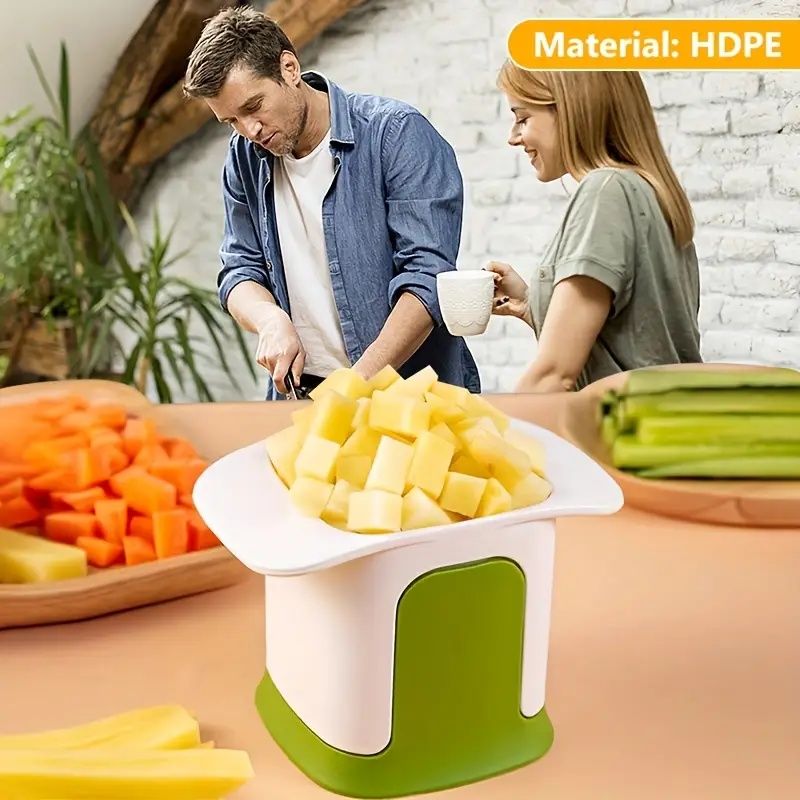 【Promotion】Vegetable Chopper,2 in 1 Hand Chopper For Vegetables Dicing & Slitting,Multifunctional Artifact Chopper, Portable Stainless Steel Mandoline Slicer, for vegatable, potato,fruits,15x9.4x9.9cm