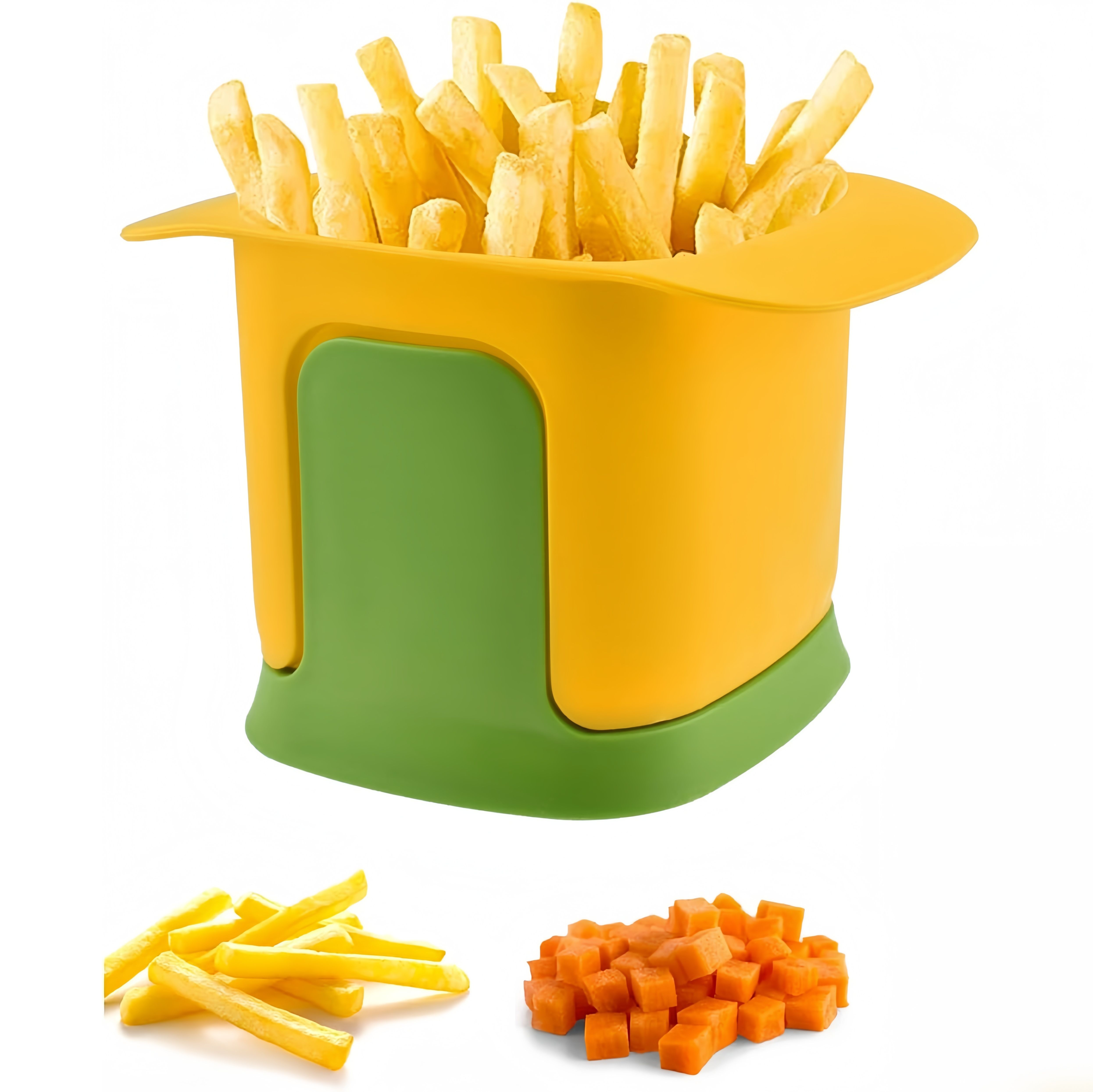 【Promotion】Vegetable Chopper,2 in 1 Hand Chopper For Vegetables Dicing & Slitting,Multifunctional Artifact Chopper, Portable Stainless Steel Mandoline Slicer, for vegatable, potato,fruits,15x9.4x9.9cm