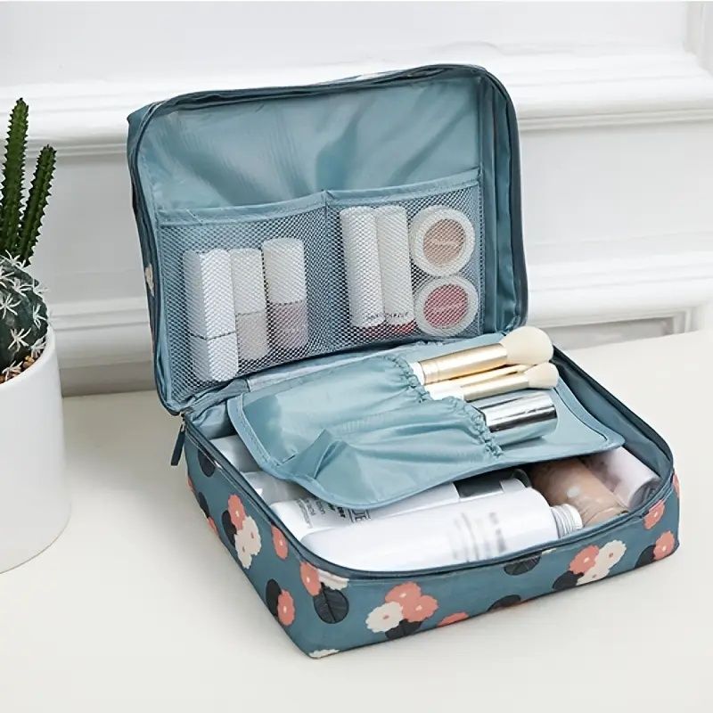 【Promotion】Waterproof Travel Makeup Case Toiletry Bag for Women - Travel Makeup Case and Cosmetic Organizer with Wash Bag for Toiletries and Travel Accessories