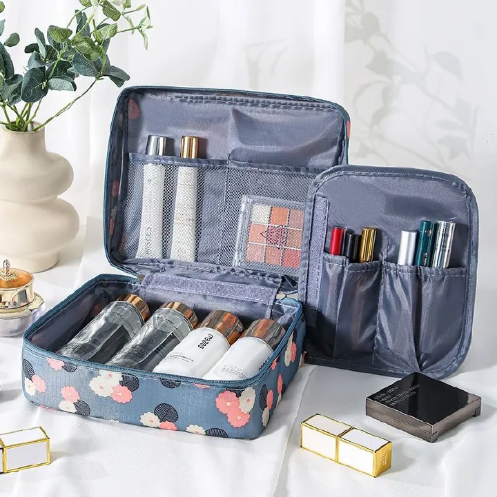 【Promotion】Waterproof Travel Makeup Case Toiletry Bag for Women - Travel Makeup Case and Cosmetic Organizer with Wash Bag for Toiletries and Travel Accessories