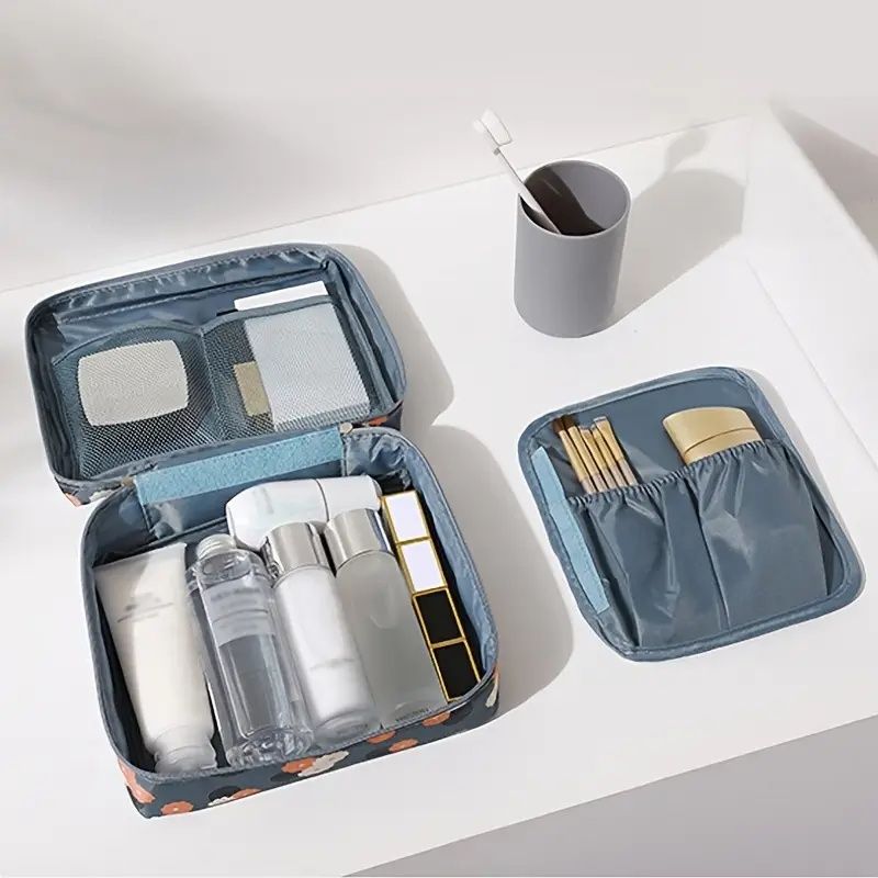 【Promotion】Waterproof Travel Makeup Case Toiletry Bag for Women - Travel Makeup Case and Cosmetic Organizer with Wash Bag for Toiletries and Travel Accessories