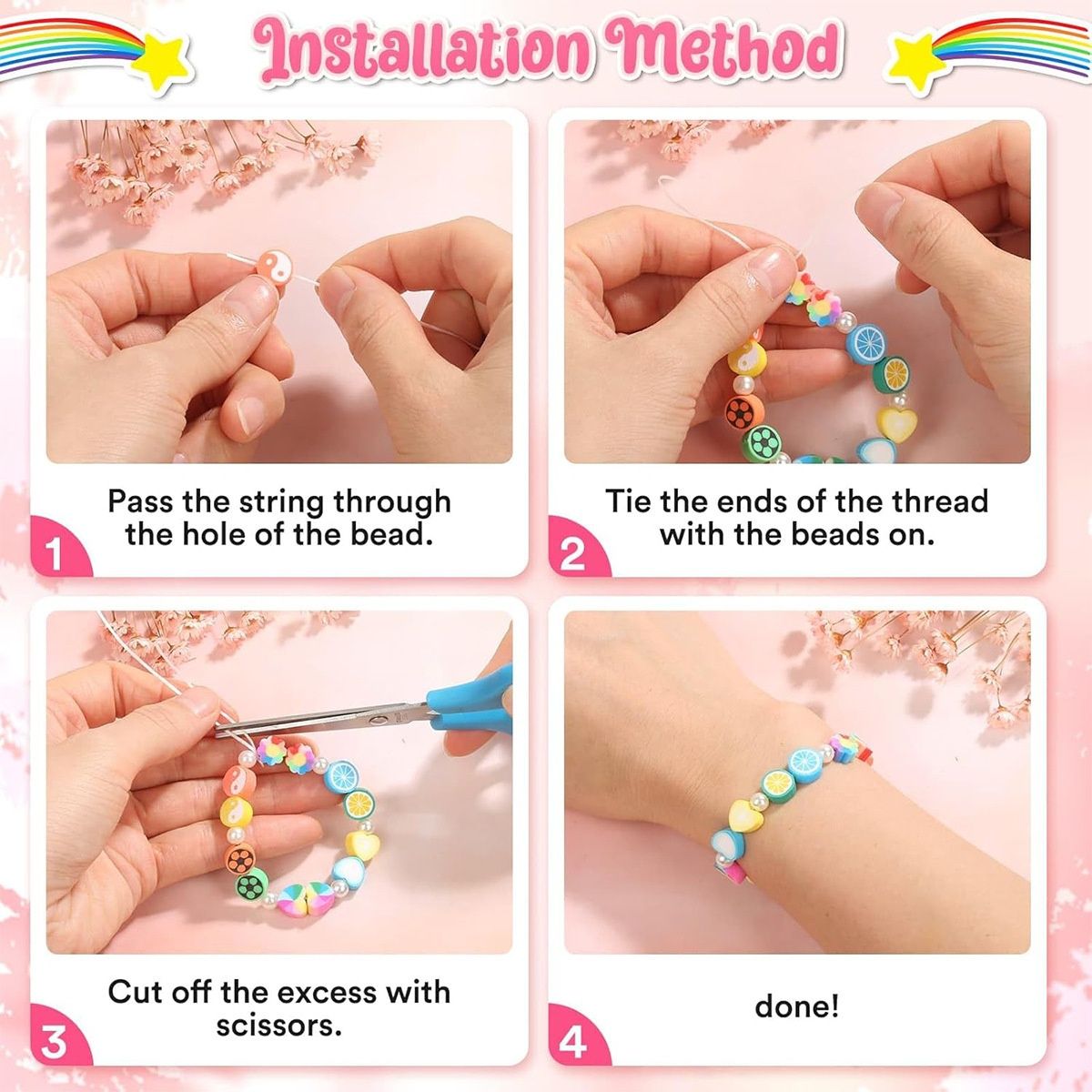 【Promotion】1000 Pcs Beaded Jewelry Making Kit, Acrylic & Soft Clay Beads with Animal & Insect Charms, Preppy Hollow Beads for DIY Bracelets and Necklace Crafts, Fantasy Themed Polymer Clay Bead Set