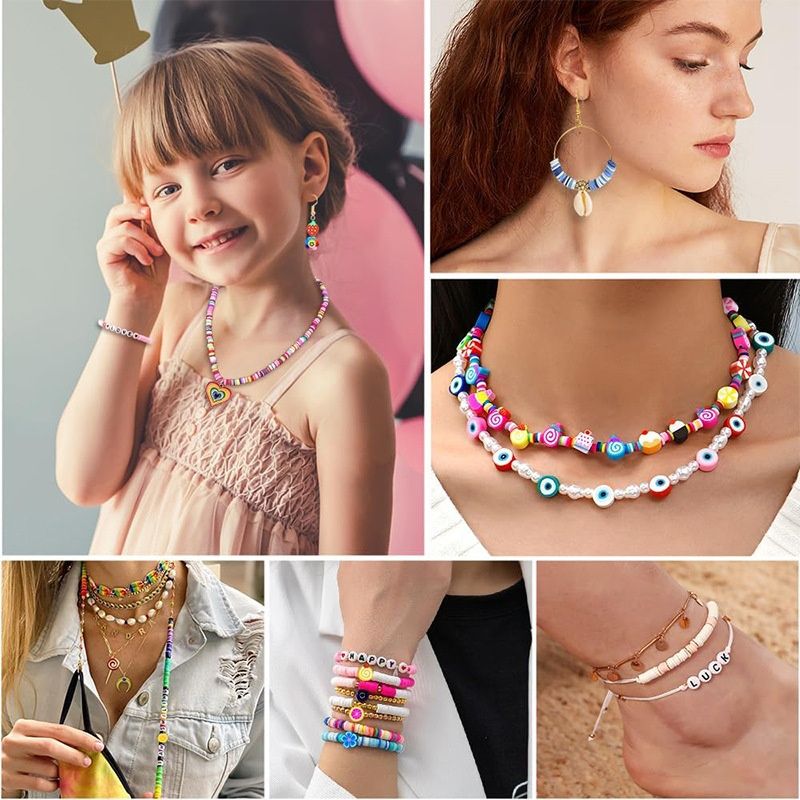 【Promotion】1000 Pcs Beaded Jewelry Making Kit, Acrylic & Soft Clay Beads with Animal & Insect Charms, Preppy Hollow Beads for DIY Bracelets and Necklace Crafts, Fantasy Themed Polymer Clay Bead Set