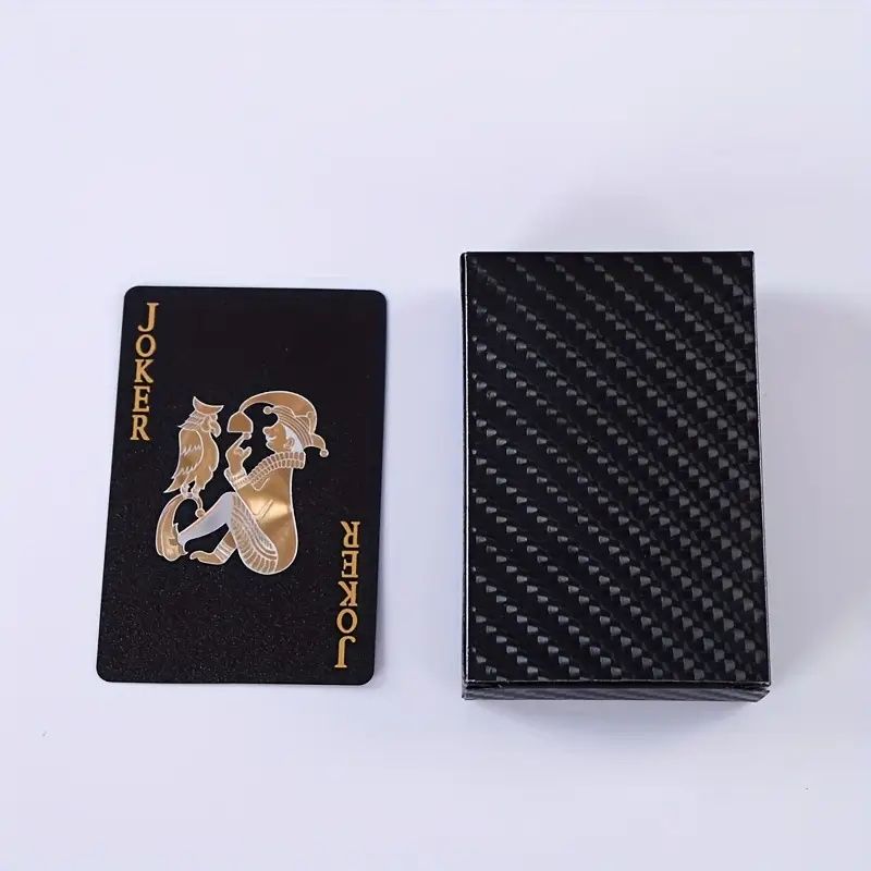 【Promotion】Black Golden Foil Poker, Waterproof Plastic Playing Cards, Table Game Cards For Gift Collection Christmas, Halloween Gift
