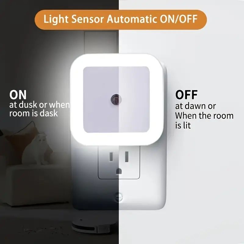 Smart Night Light - Night Lights Plug into Wall, Dusk to Dawn, Nightlight Auto-On/Off, for Bedroom Bathroom Hallway Kitchen,UK Plug
