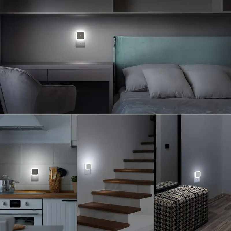 Smart Night Light - Night Lights Plug into Wall, Dusk to Dawn, Nightlight Auto-On/Off, for Bedroom Bathroom Hallway Kitchen,UK Plug