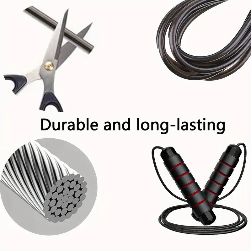 Adjustable Jump Rope with Smooth Bearing Steel Wire  - 1pc Professional Skipping Rope with Memory Foam Handle for Effective Cardio and Fitness Training