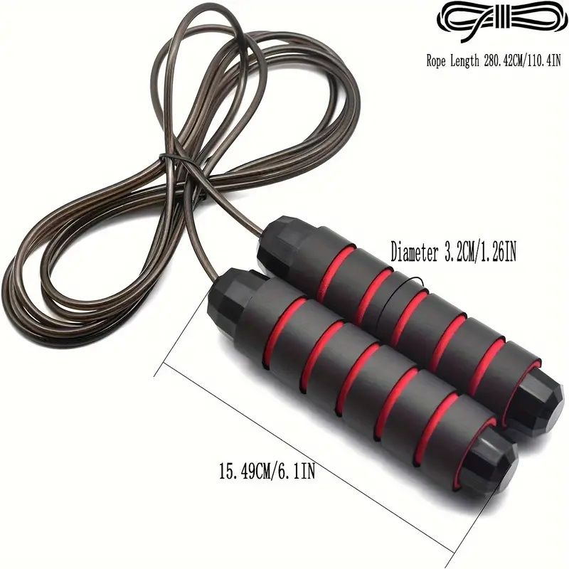 Adjustable Jump Rope with Smooth Bearing Steel Wire  - 1pc Professional Skipping Rope with Memory Foam Handle for Effective Cardio and Fitness Training