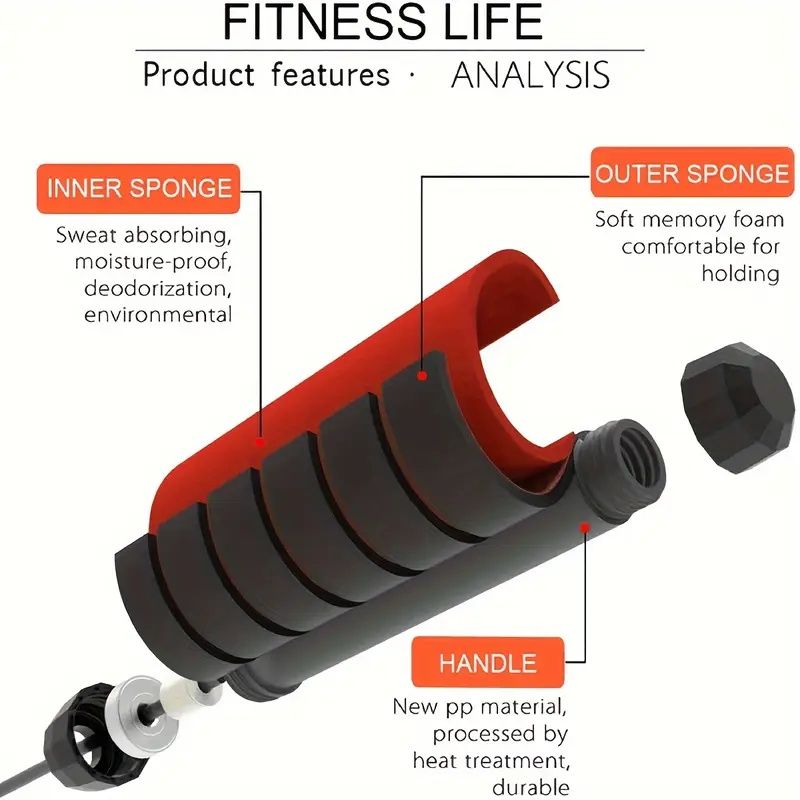 Adjustable Jump Rope with Smooth Bearing Steel Wire  - 1pc Professional Skipping Rope with Memory Foam Handle for Effective Cardio and Fitness Training