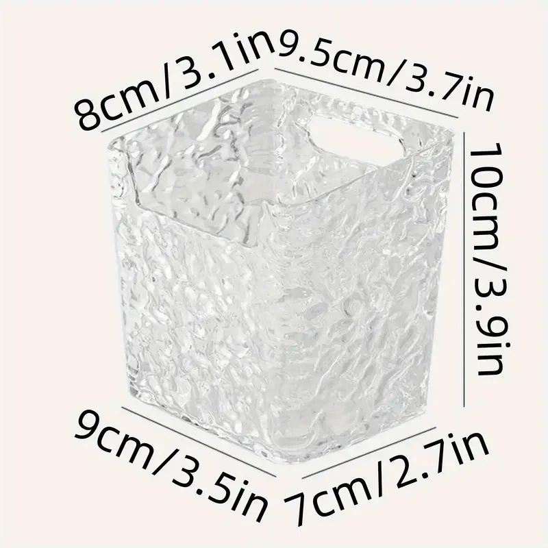 Acrylic Hanging Storage Bins Set, Luxurious Embossed Pattern, Multi-Use Bathroom & Kitchen Organizer, Toothbrush Toothpaste Holder, Makeup Basket, Wall-Mounted Or Tabletop Accessory, Plastic