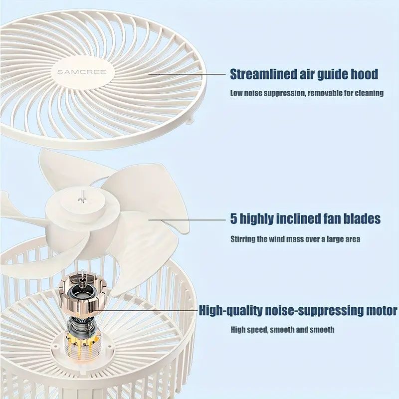 USB Portable Foldable Fan - 360° Adjustable, Silent And Surround Blowing, Suitable for Home Office, School Supplies - Holiday Gift, Comfortable Summer Item