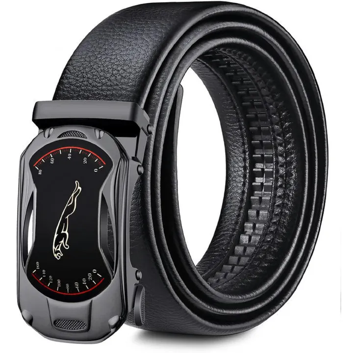 Men's Belts Men's Leather Belt Automatic Buckle Trendy Casual Denim Belt Men's Cowhide Belt,120 cm