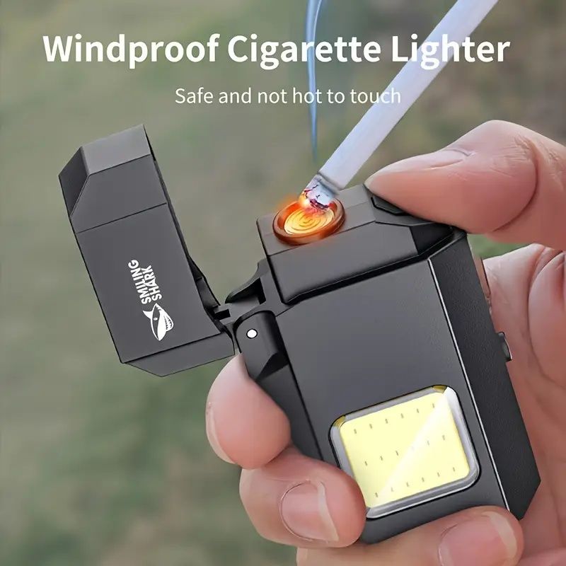 TIP137 Mini Flashlight - Super Bright COB Keychain Light with Built-in Lighter, USB Type-C Rechargeable, Pocket-Sized for Camping, Home, and Emergency Use, Flashlight Rechargeable